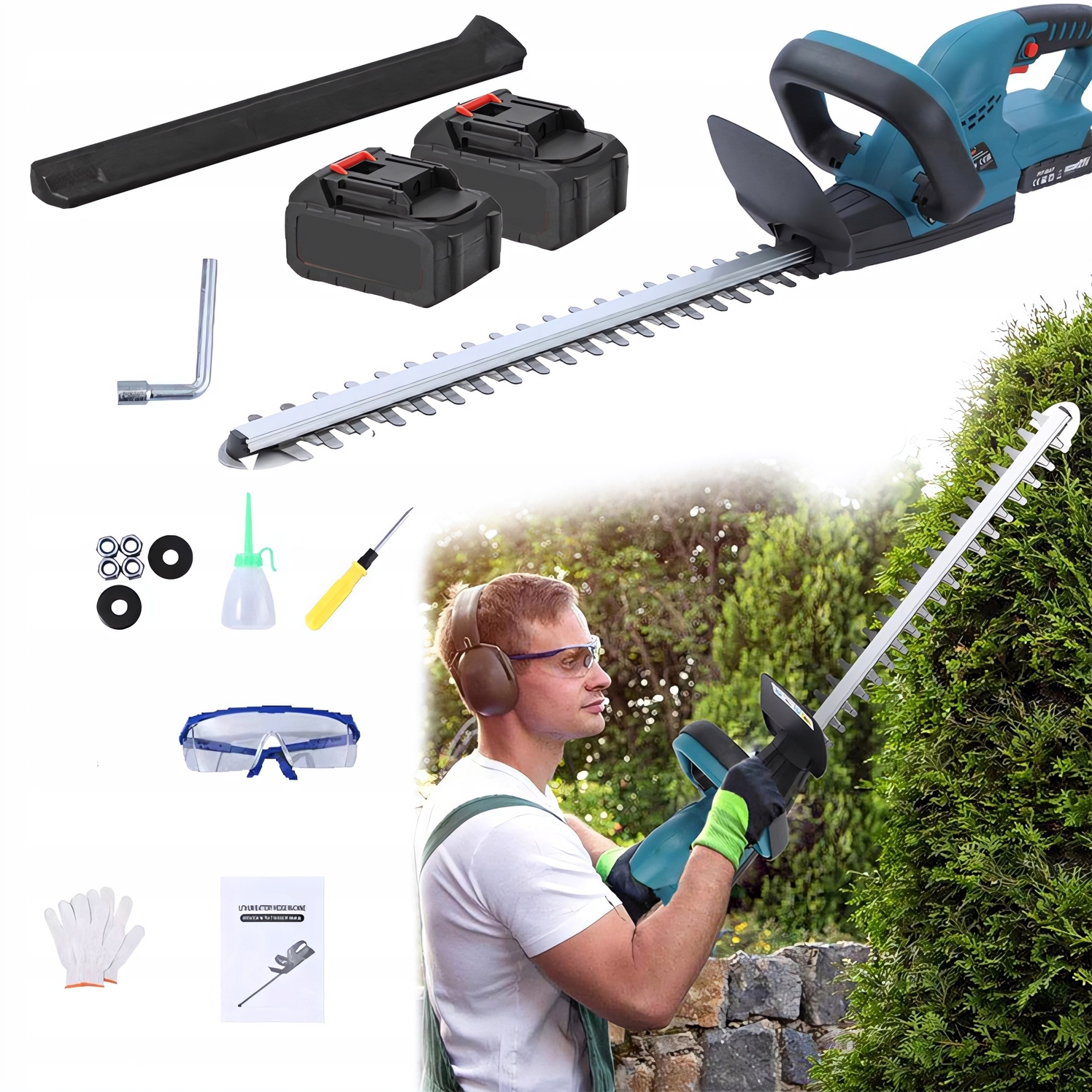 Akumulátorové Elektrické Nůžky Na Živý Plot 52 CM 600 W