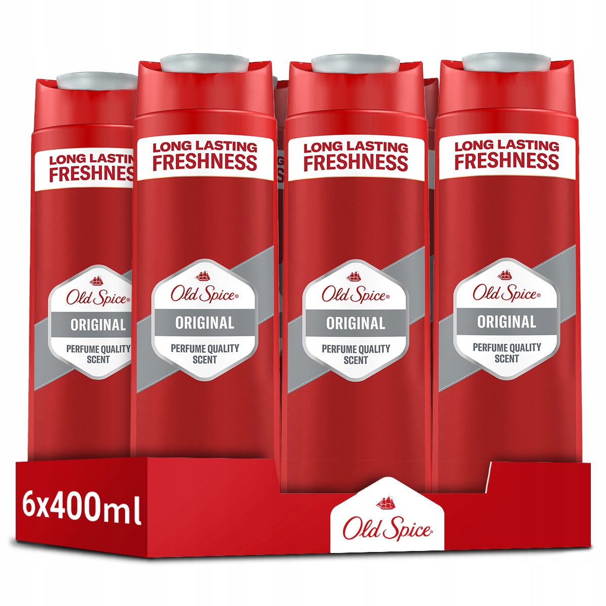 Old Spice Original Żel męski pod prysznic i szampon 3w1, 6 x 400ml