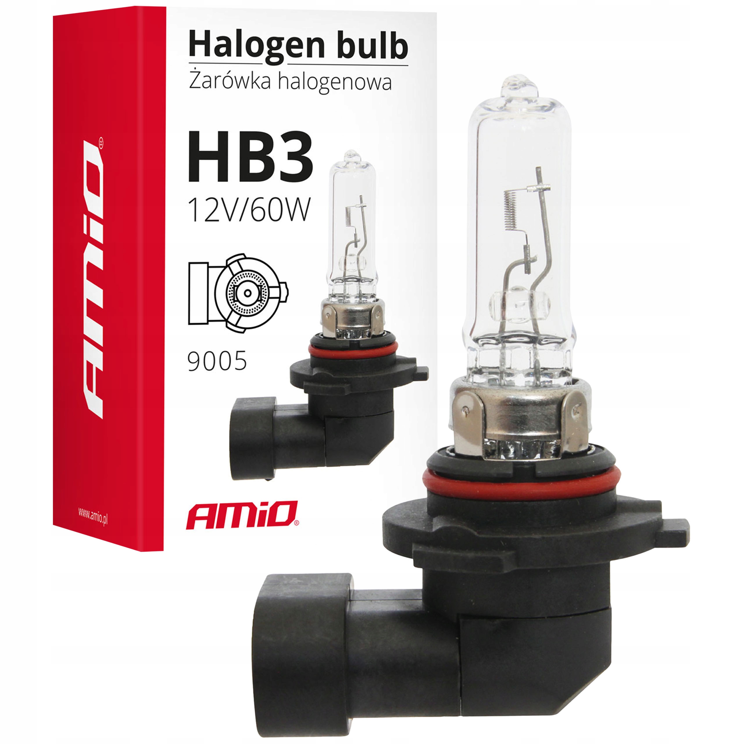 Żarówka halogenowa HB3 12V 65W filtr Uv Amio 01479