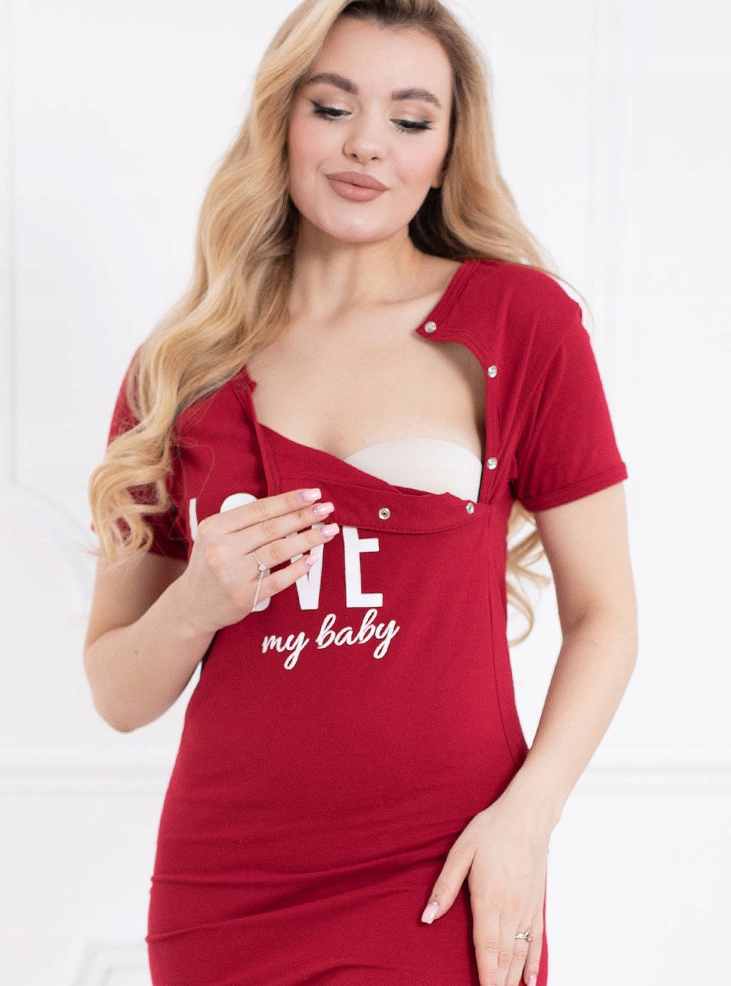 KOSZULA CIĄŻOWA DO KARMIENIA ROZPINANA NAPY FORMOMMY LOVE BORDOWA XXL Płeć kobieta