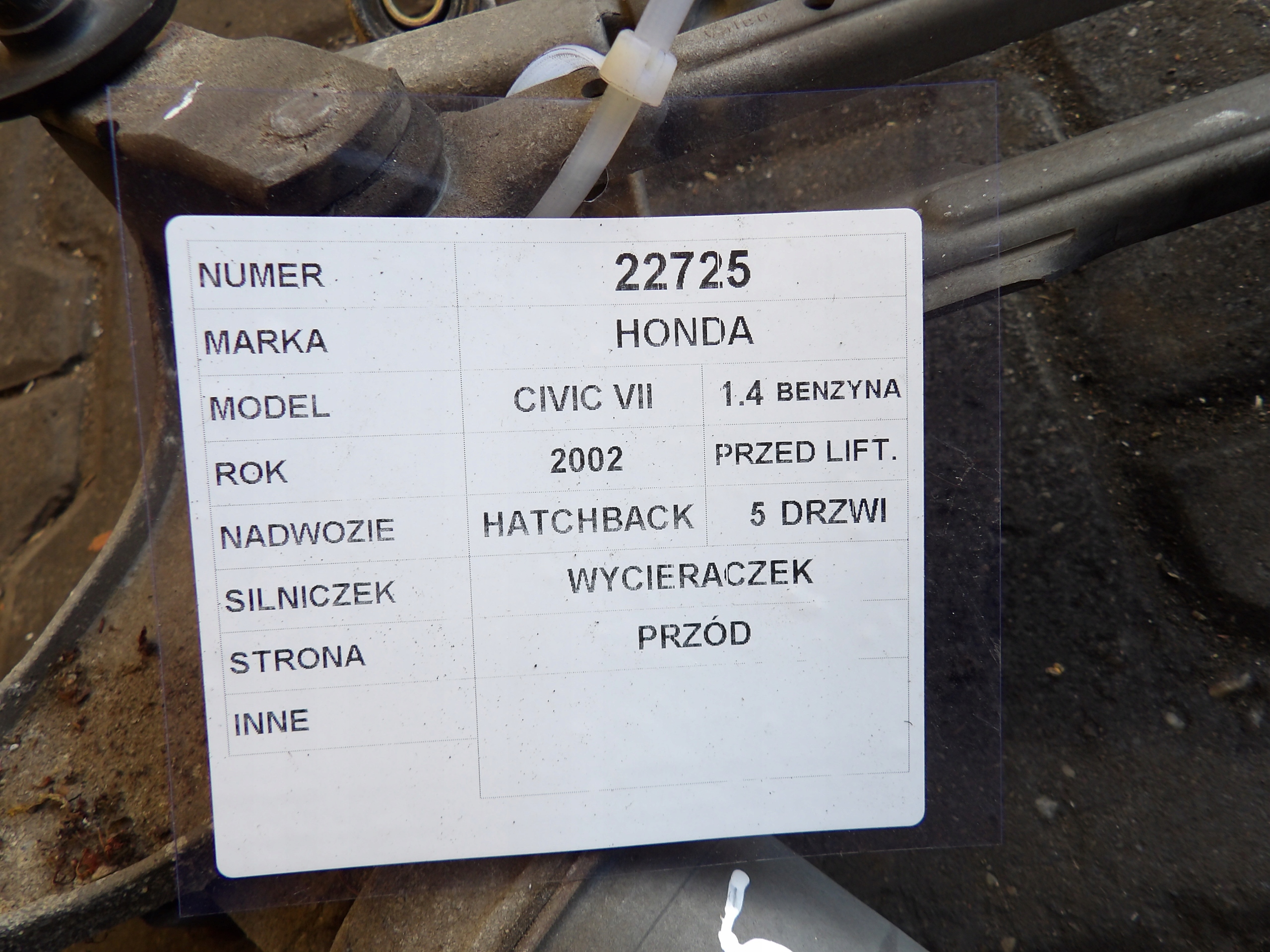 Honda Civic VII 1,4 wiper mechanism front 404564