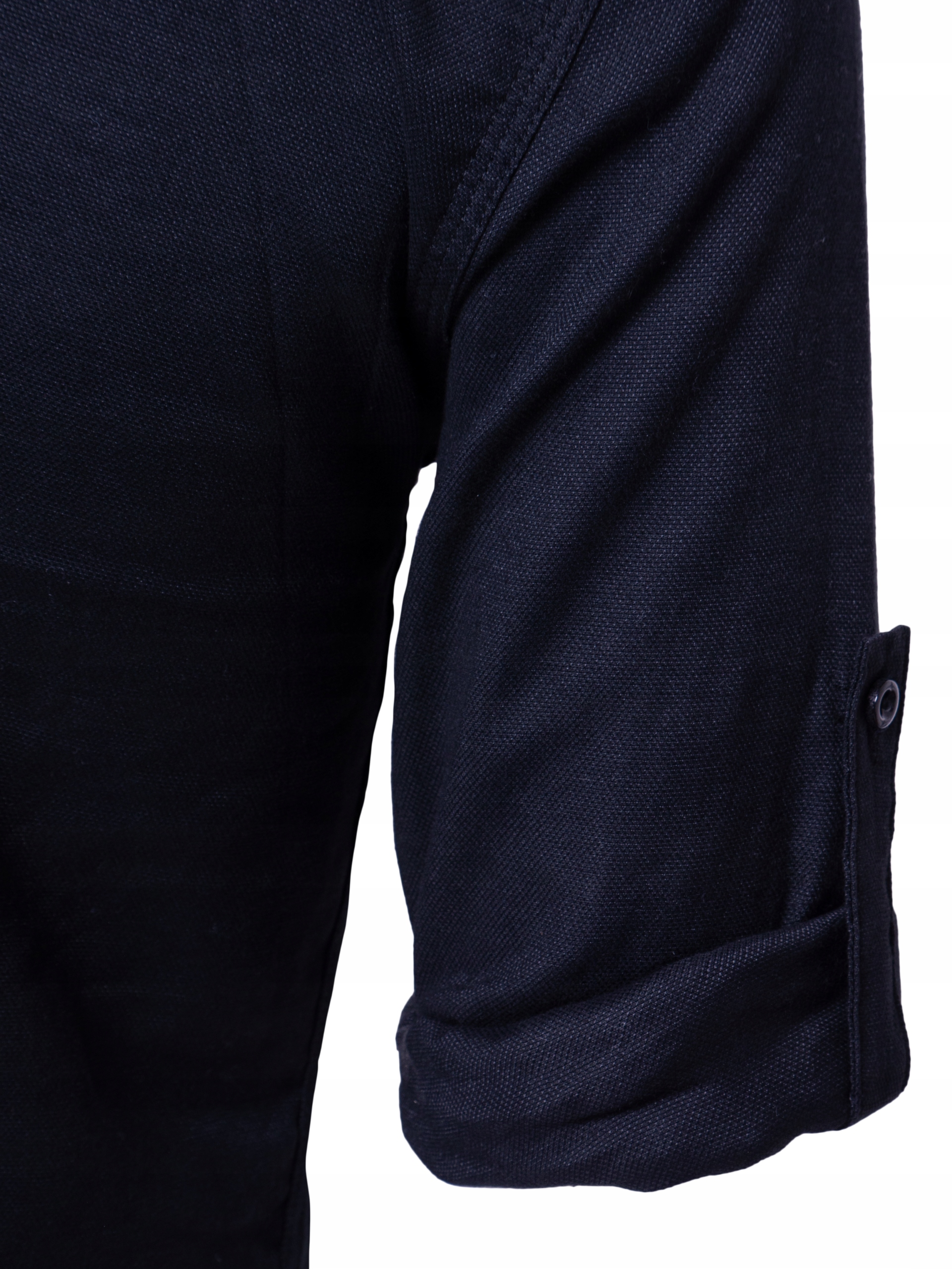 Koszula męska czarna stójka SLIM STRUKTURA - S Kolor wielokolorowy