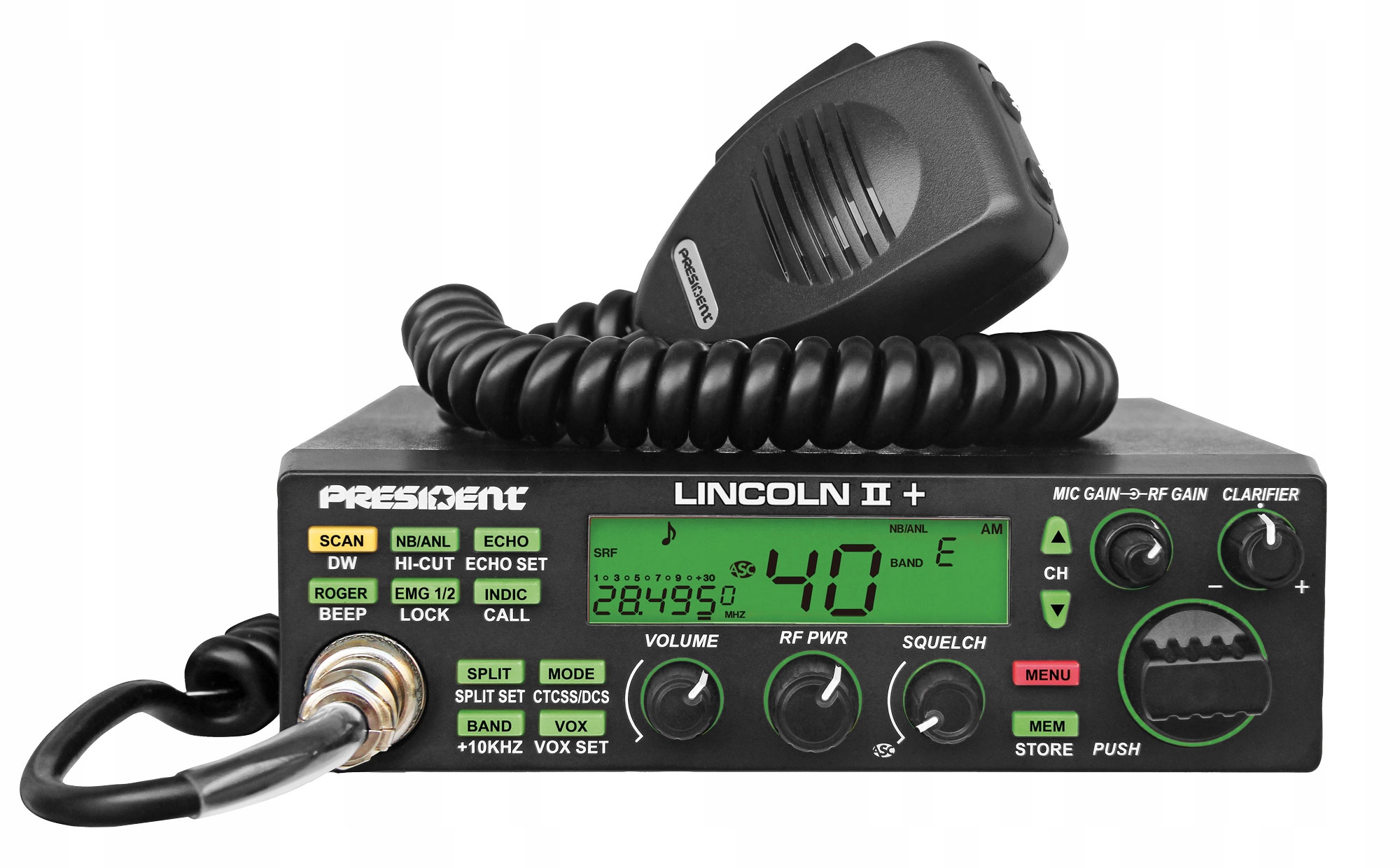Cb Radio amatorskie President Lincoln 2 II Plus radiotelefon cbradio 12V
