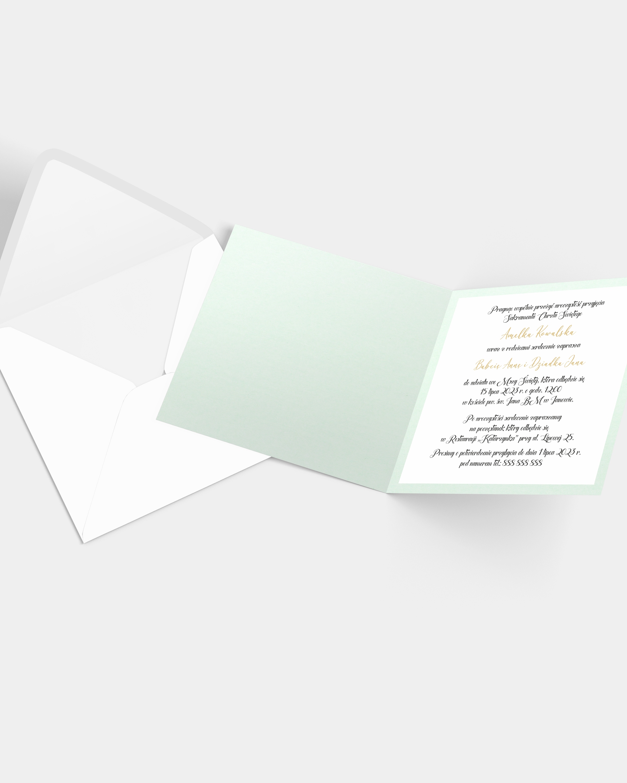 Zaproszenie na chrzest personalizowane z kopertą „Dove Garland” Rodzaj chrzest