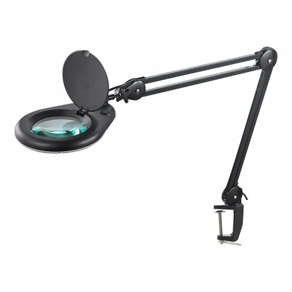 Lampa z lupą przykręcana do blatu 5D 56LED 127mm czarna Geti