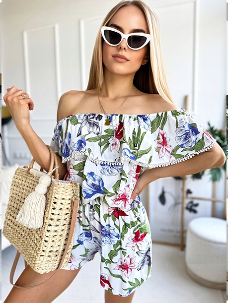 Letni KOMBINEZON DAMSKI modne kolorowe wzory Kolekcja J.STARS