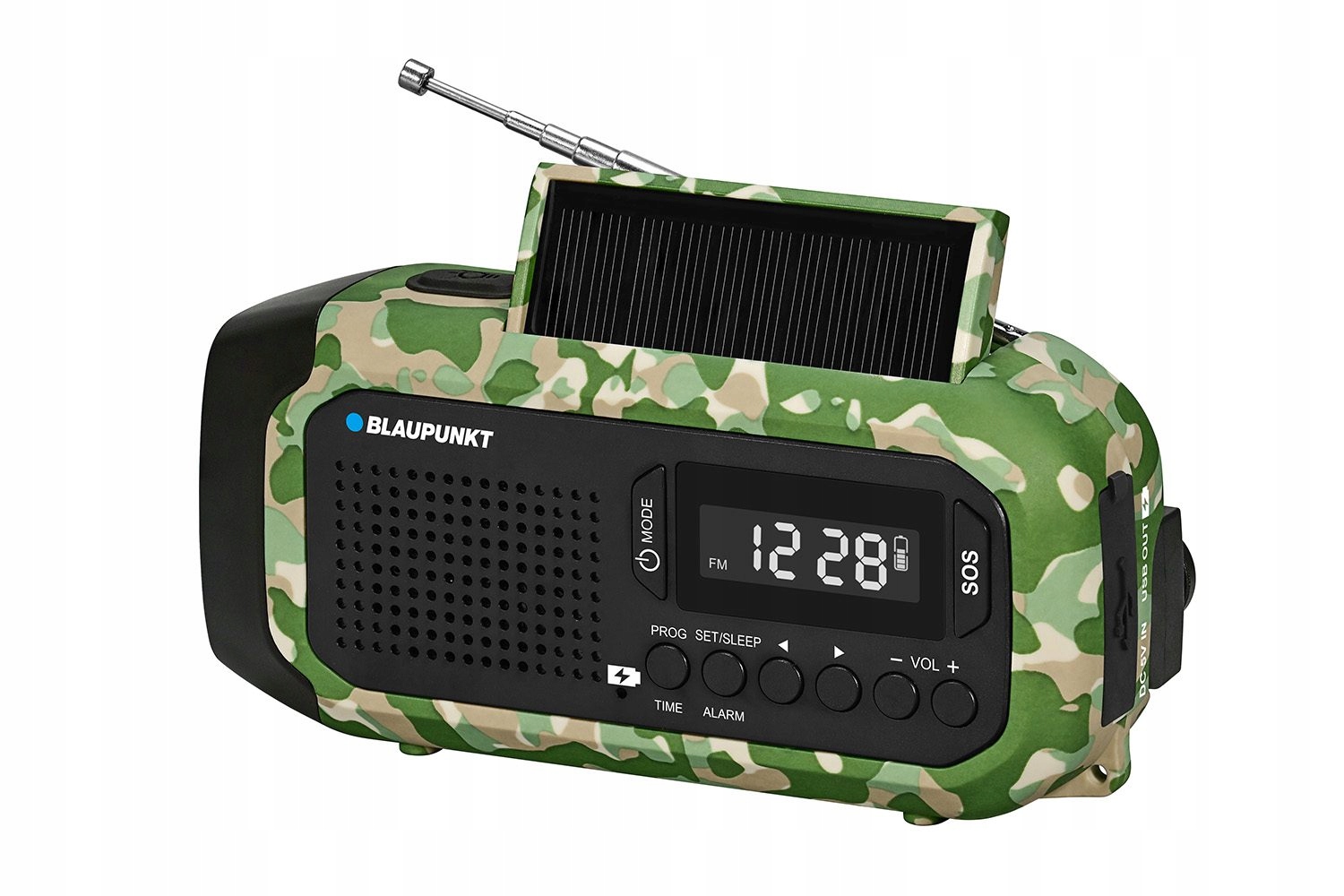 Rádio Survival na kľuke rádio baterka Solar Powerbank Sos Blaupunkt ER20GC