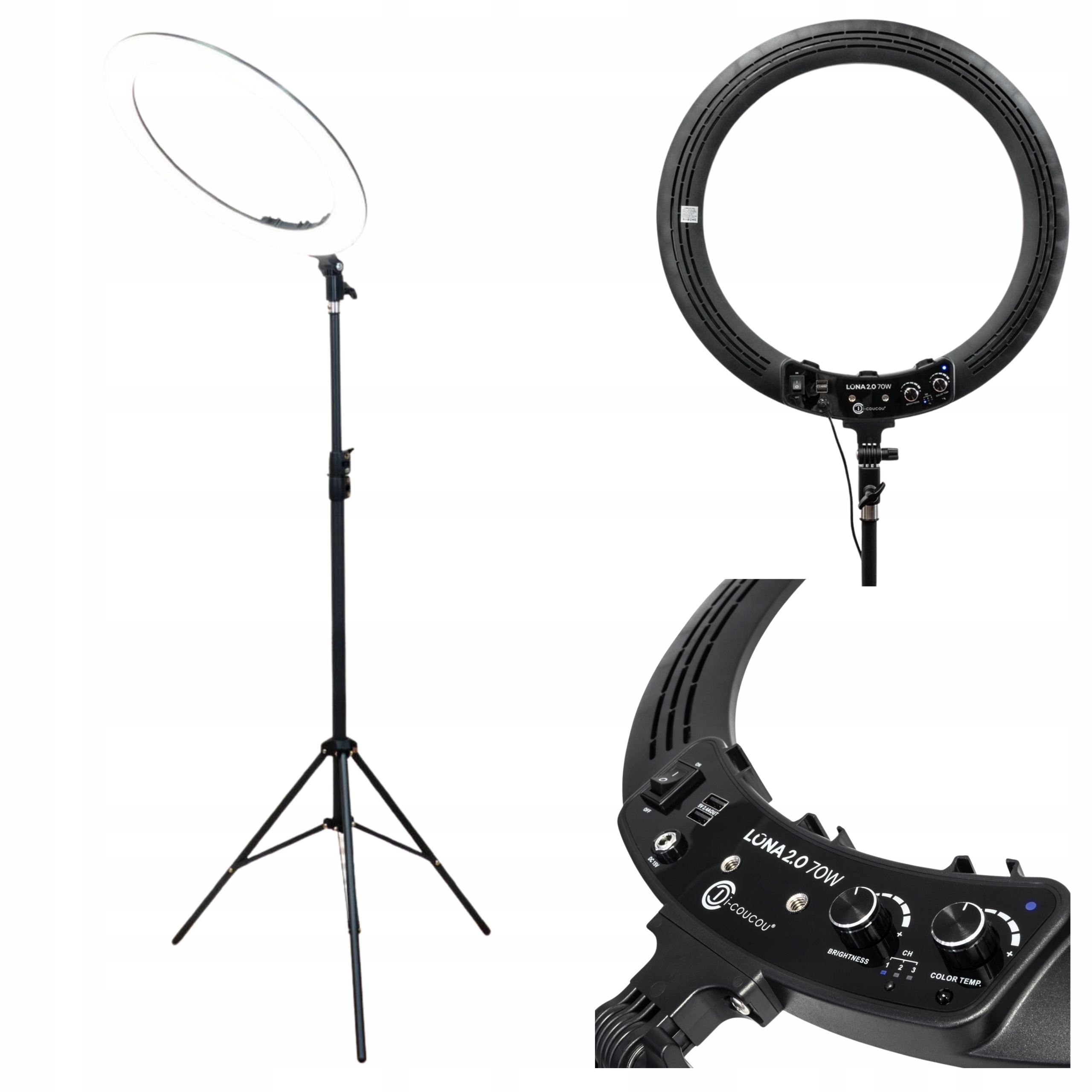 Lampa Kosmetyczna Led Przedłużania Rzęs Makijażu Bezcieniowa Podłogowa Ring