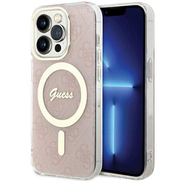 Pouzdro Guess GUHMP15LH4STP pro iPhone 15 Pro 6.1" růžové/pink hardcase IML 4G MagS