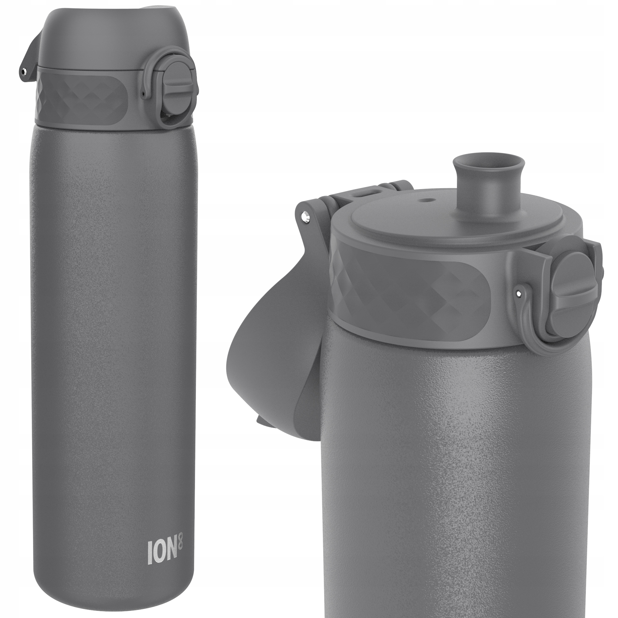 Stalowy Bidon Atest Pzh Szary Granat Młodzieżowy ION8 0,6 l 600 ml