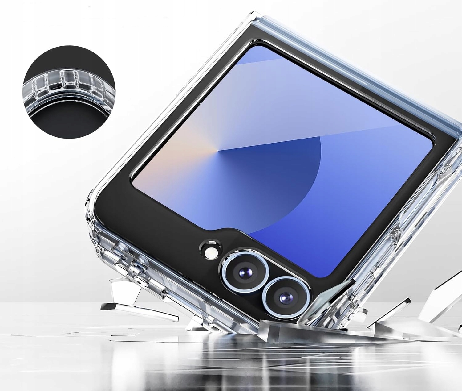 ETUI do SAMSUNG GALAXY Z FLIP 6 CLEAR ANTI-SHOCK +2X SZKŁO HARTOWANE Marka Sasal