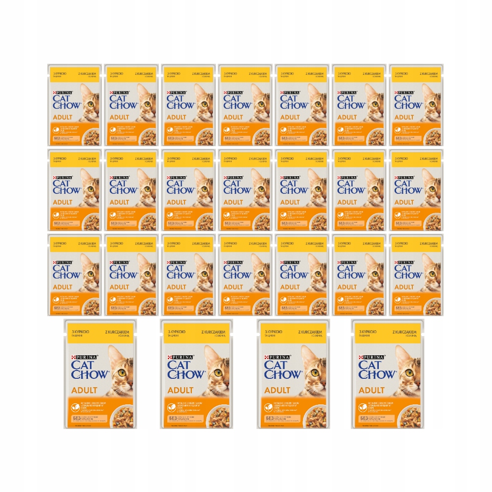 Levně Mokré krmivo pro kočky kuře a cuketa v želé Purina Cat Chow 26x85 g