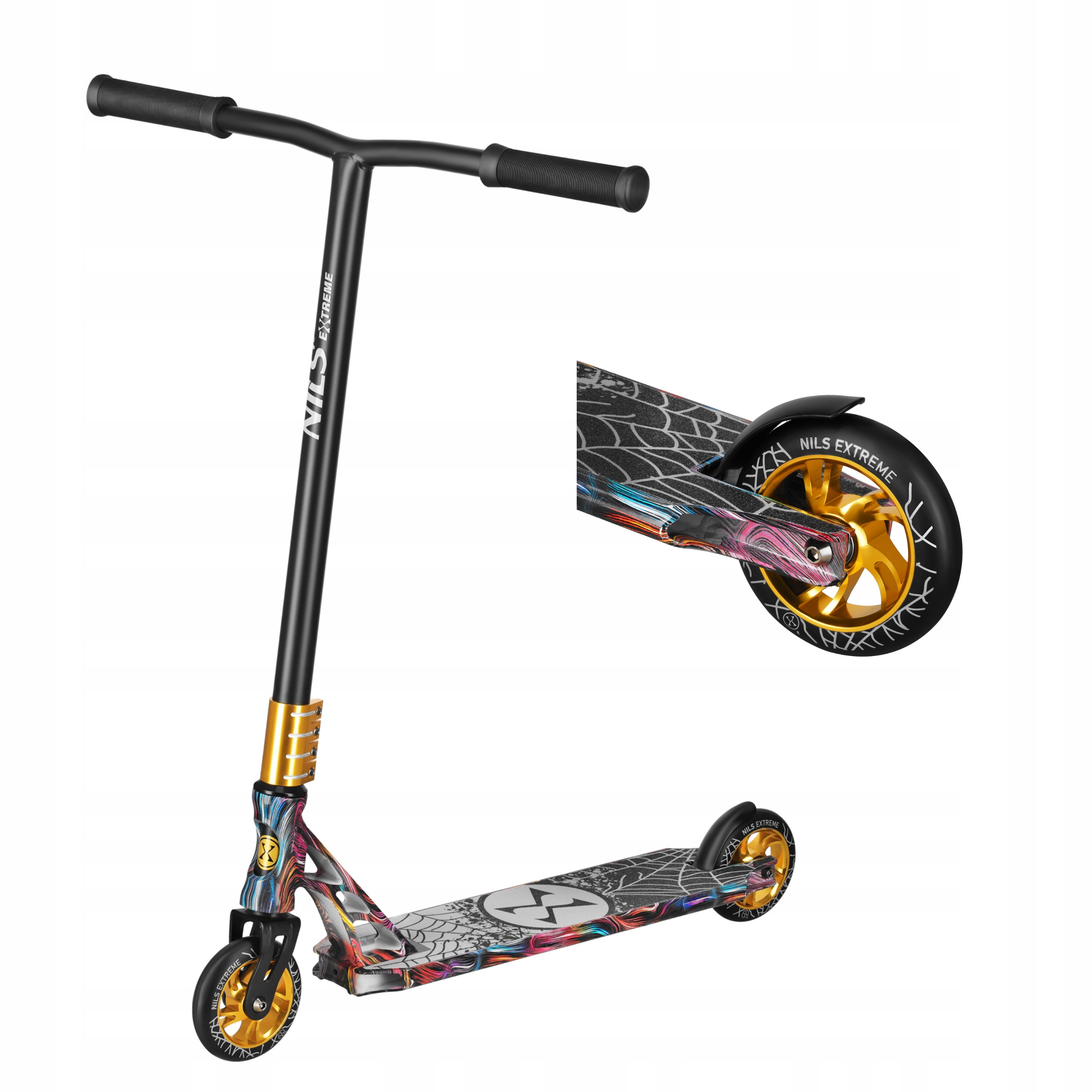 Hulajnoga do trików stunt wyczynowa freestyle złota ABEC9 Nils Extreme