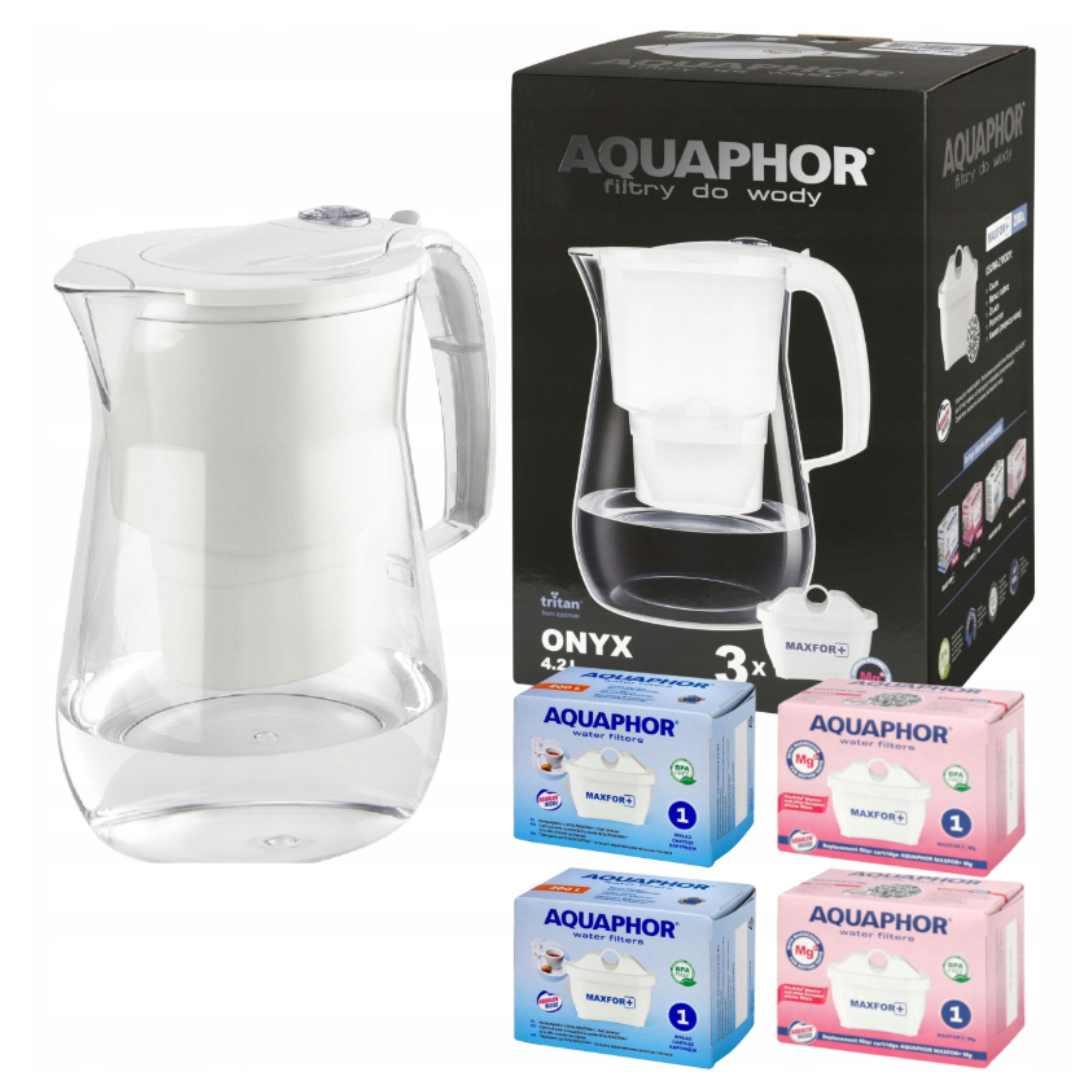 Aquaphor Onyx 4,2 l filtrační konvice s filtry 2 obyčejné 2 magnéziové