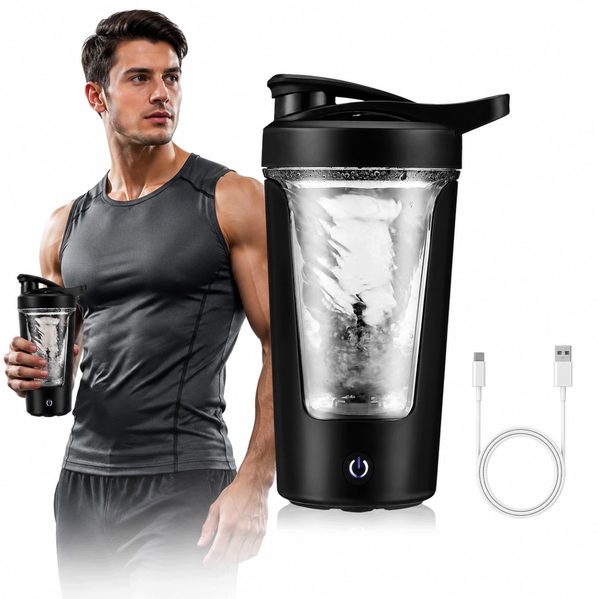 Elektryczny Shaker Do Białka Butelka 450 ML Butelka Blender Treningowy