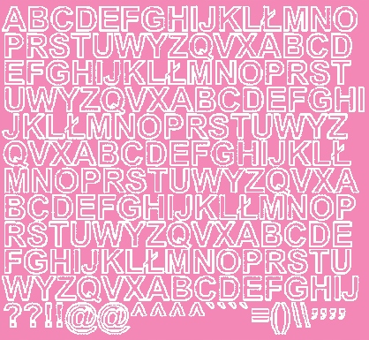 NAKLEJKA LITERY SAMOPRZYLEPNE 1.5 cm NAKLEJKI Z FOLII RÓŻOWY MATOWY