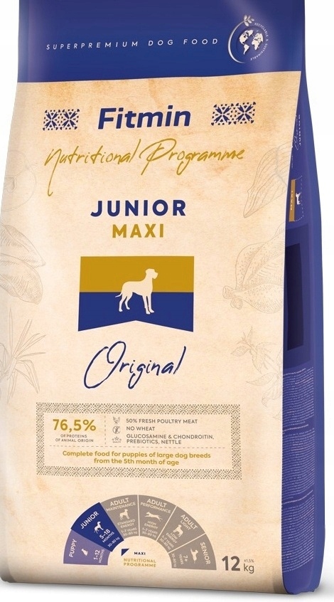 Fitmin maxi dog junior s drůbežím masem pro mladé psy 12 kg