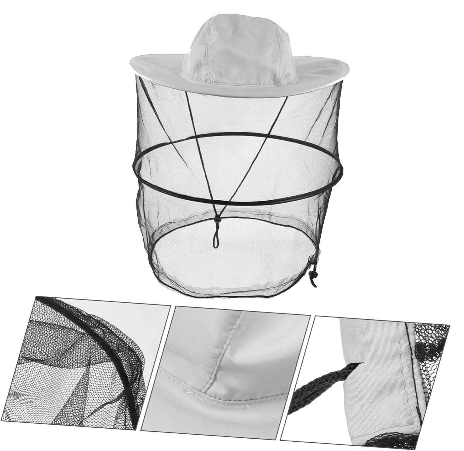 Moskitiera Na Kapelusz Głowę Wędkarski Siatka Na Komary Insekty Owady Rodzaj kapelusz