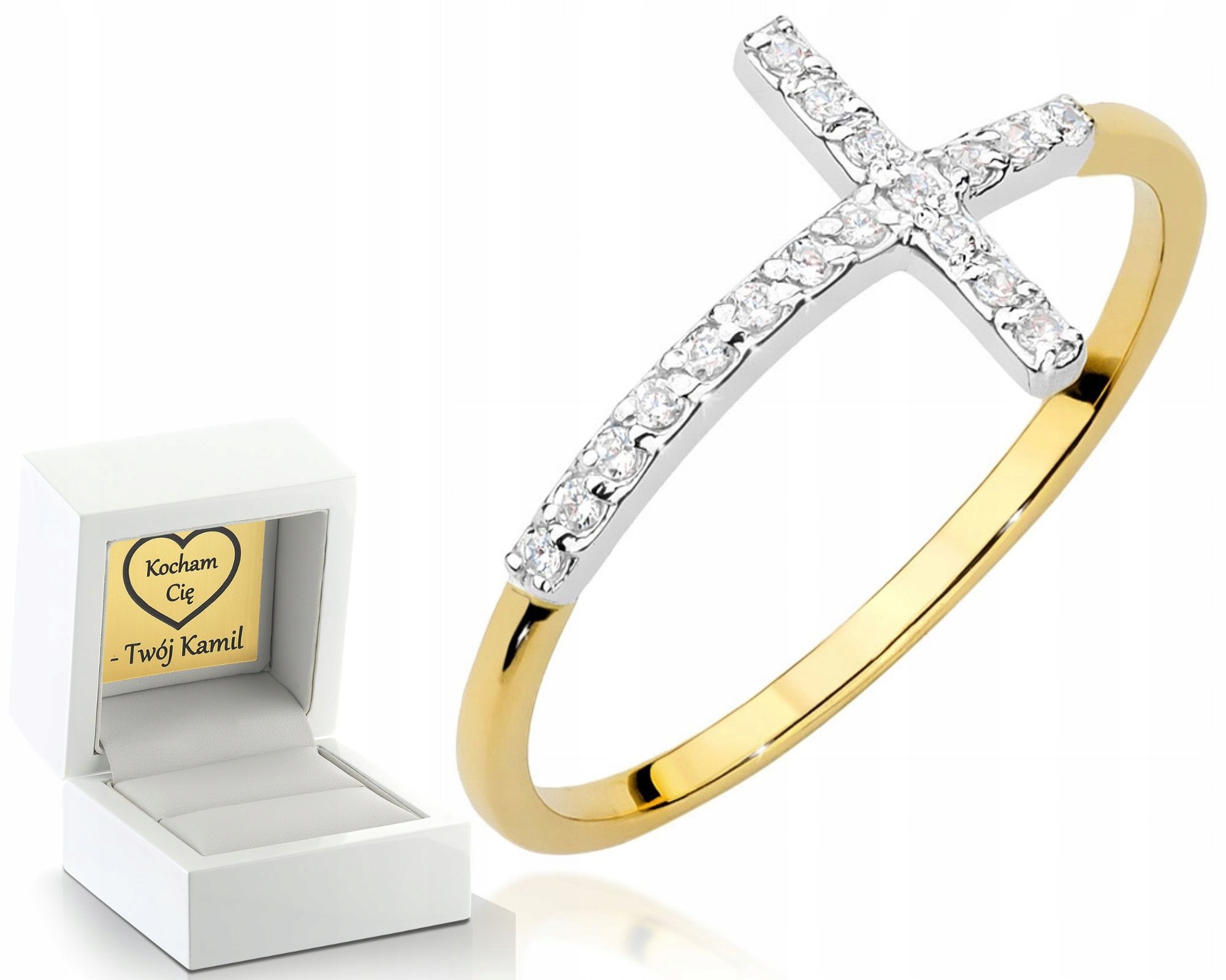 Zlatý Prstýnek S Brilianty Gravírování Bonus 0.585