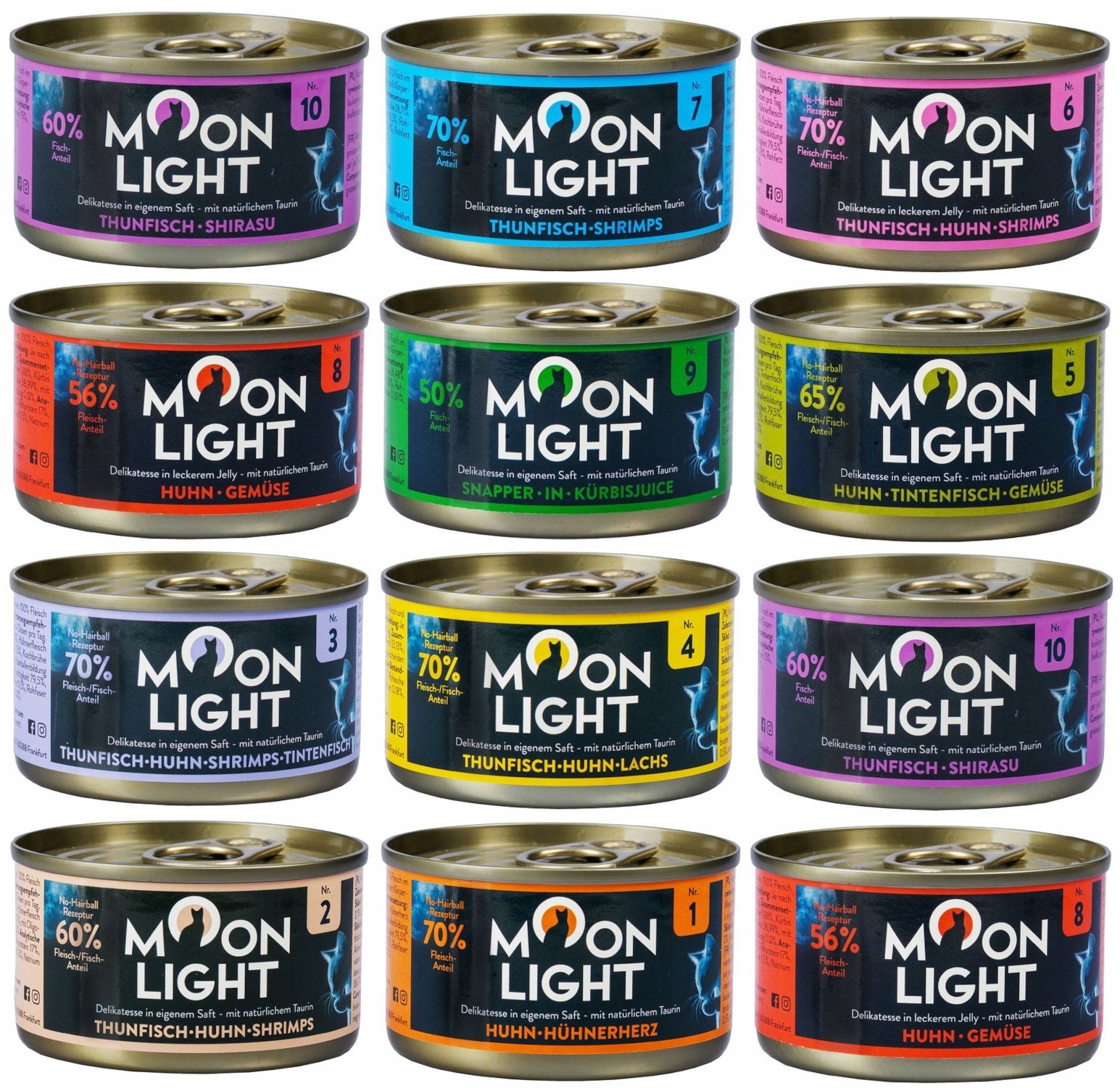 Mokra karma dla kota Moonlight Dinner MIX Smaków mięso ryby puszka 12 x 80g