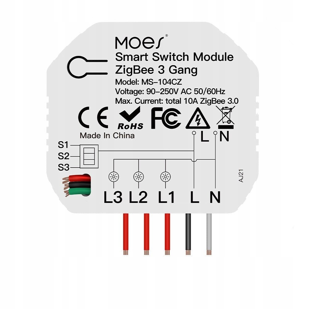 

Dopuszkowy Włącznik Przekaźnik Zigbee Tuya 3 Gnag