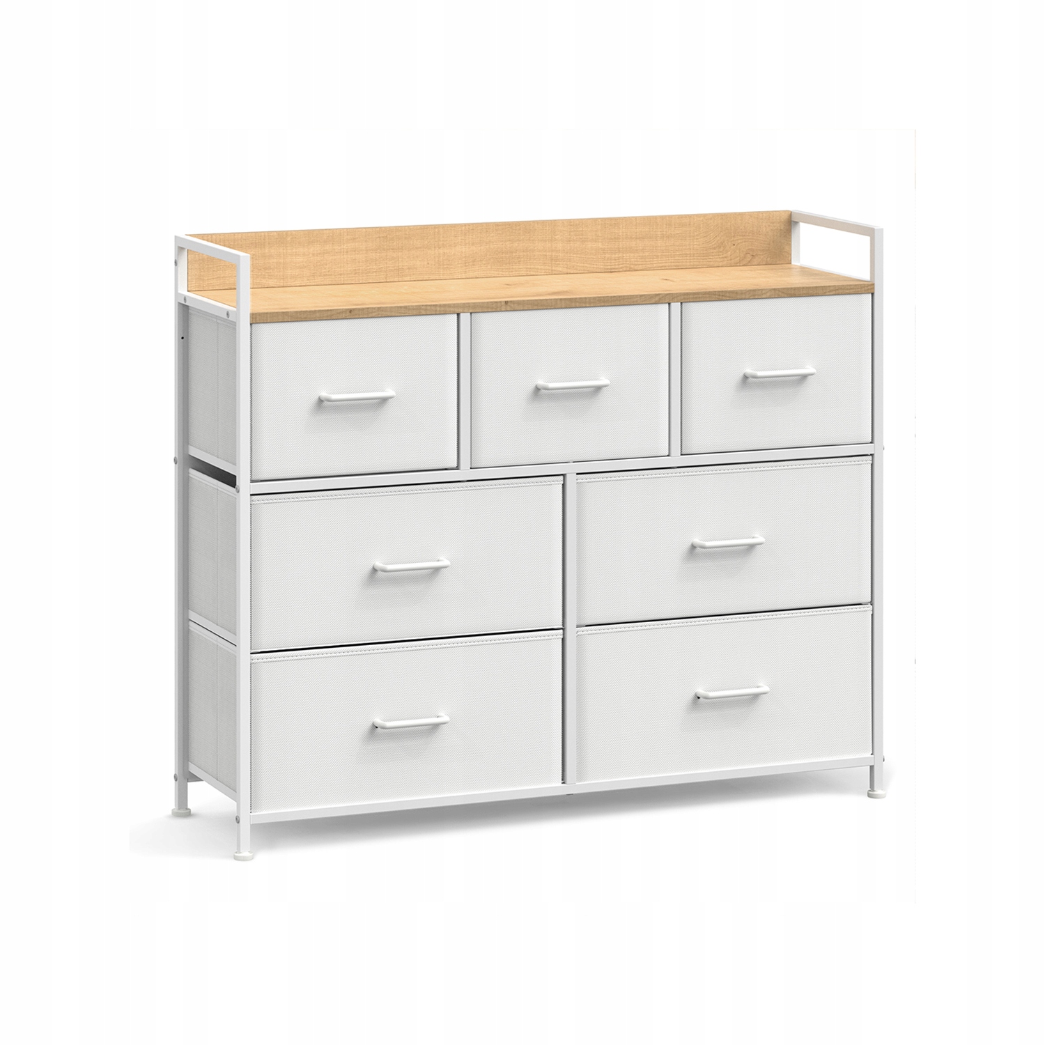 Komoda organizér skříňka s policemi a zásuvkami pevná 98x28,5x85 cm bílá