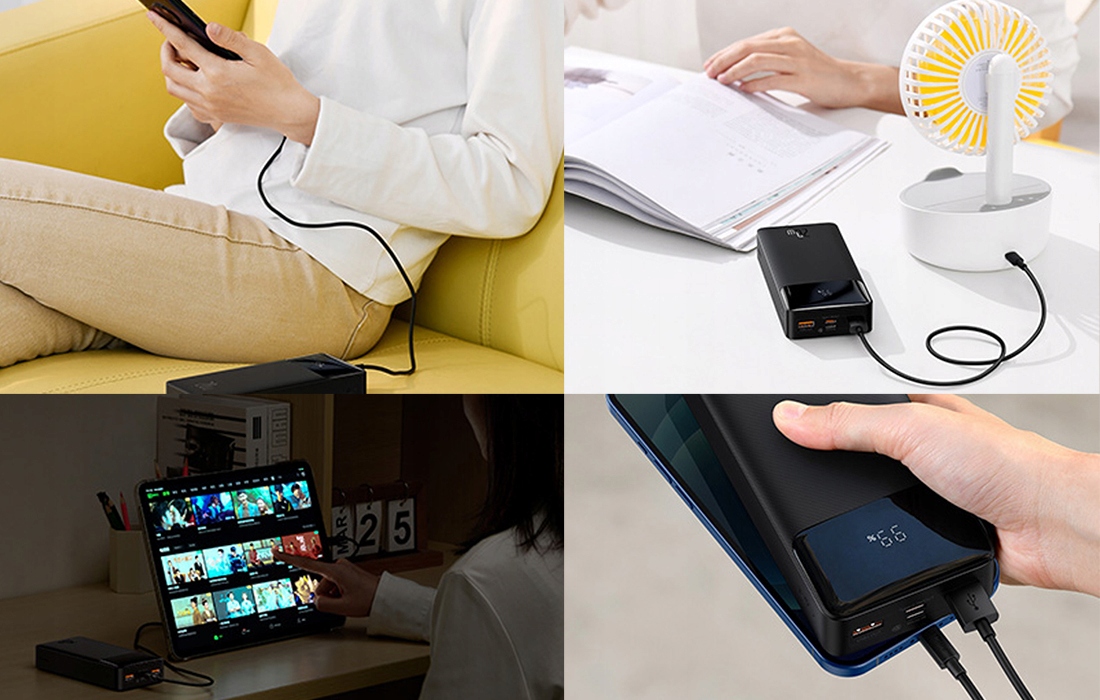 BASEUS POWER BANK 30000mah POWERBANK 15W PD 3x USB USB-C TYP-C 3A Złącza microUSB USB typ A USB typ C