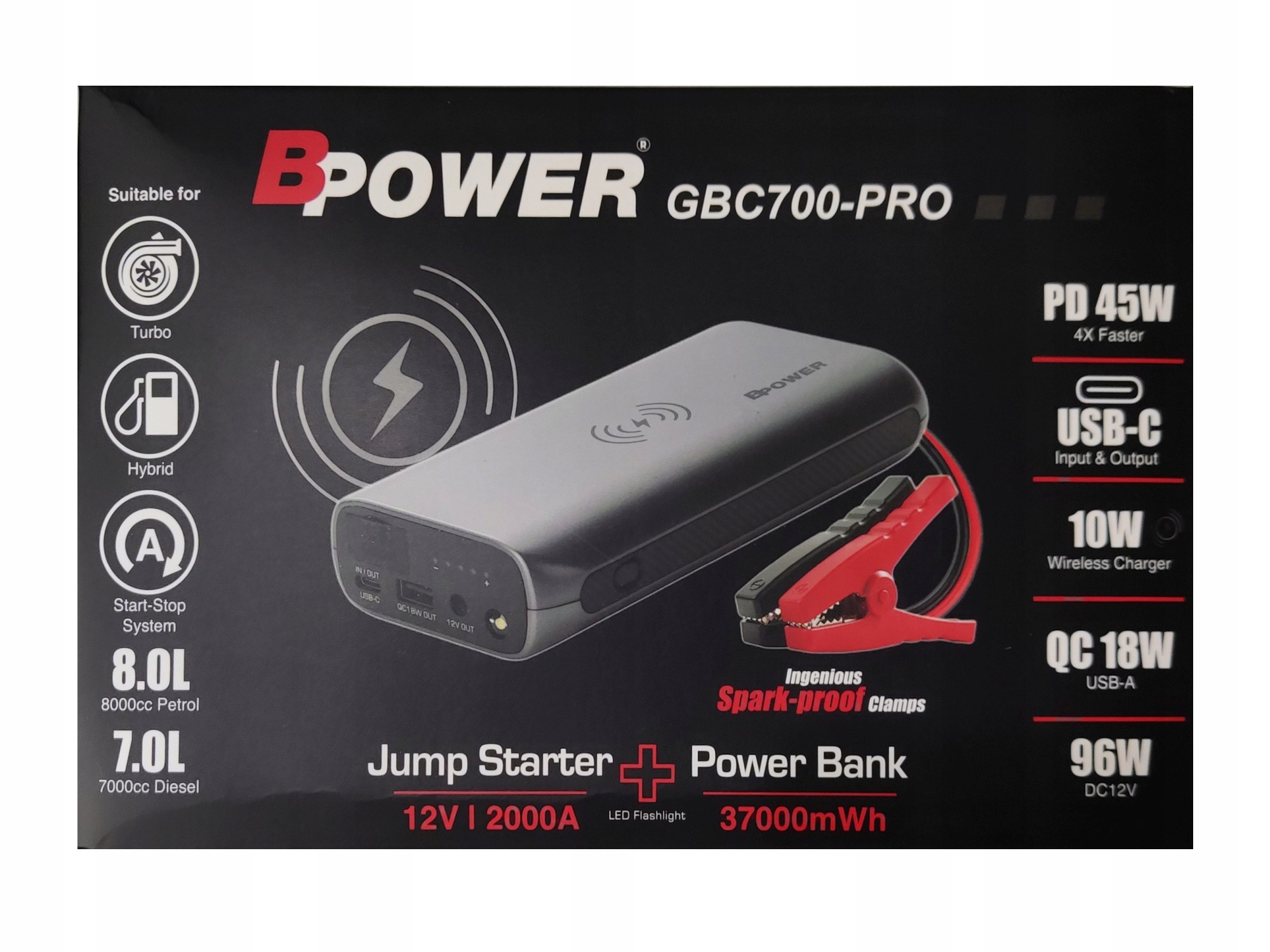 Booster BPower GBC700 PRO 2000A starter rozruch EAN 5902963455000