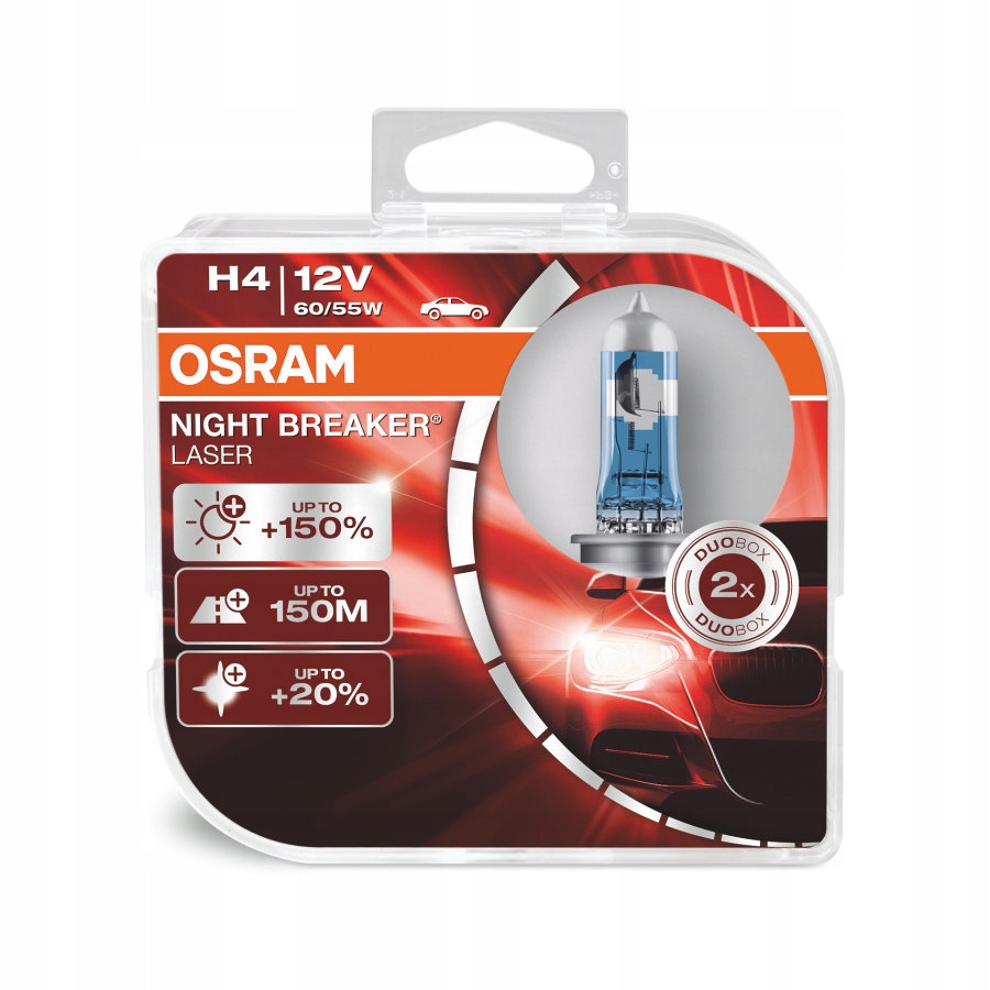 

Żarówka Osram H4 Night Breaker Laser 2szt +150%