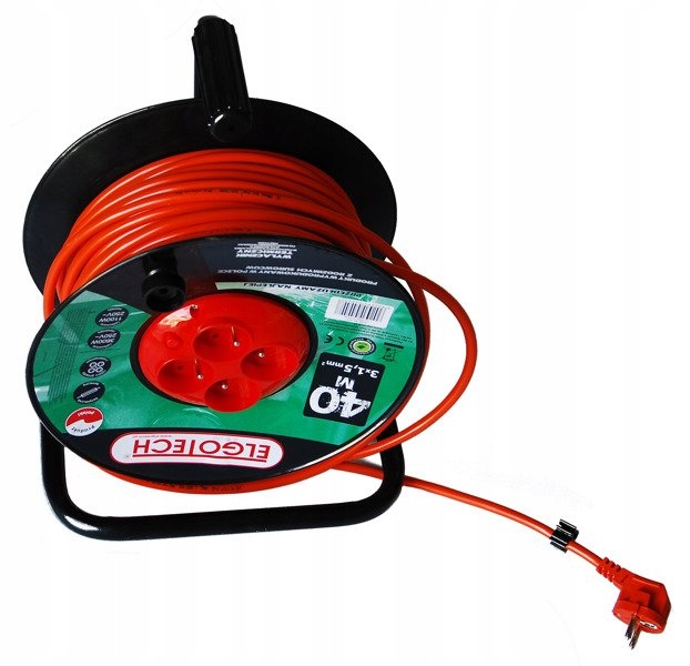 Prodlužovací Kabel bubnový 4 zásuvky z/u 40 m Omy 3x1,5 oranžový PZB-40-40Y