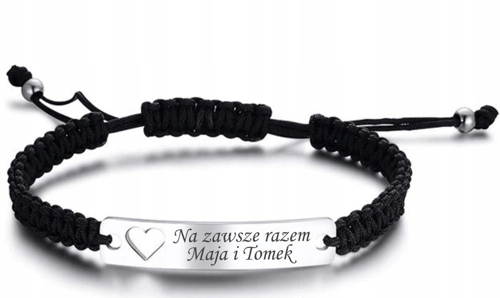 

Bransoletka z Grawerem Serce Imiona Blaszka Grawer