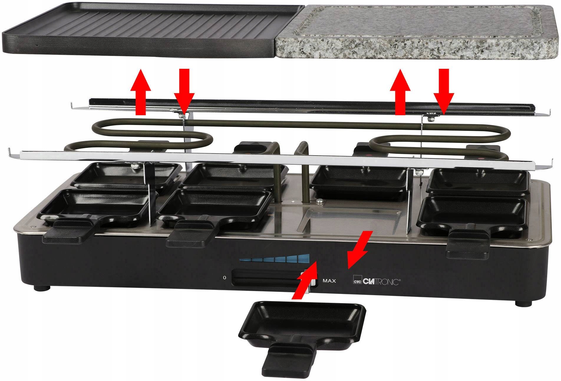 GRILL ELEKTRYCZNY STOŁOWY BEZTŁUSZCZOWY BEZ TŁUSZCZU REGULACJA TEMP. 1400W Model RG 2279 CB