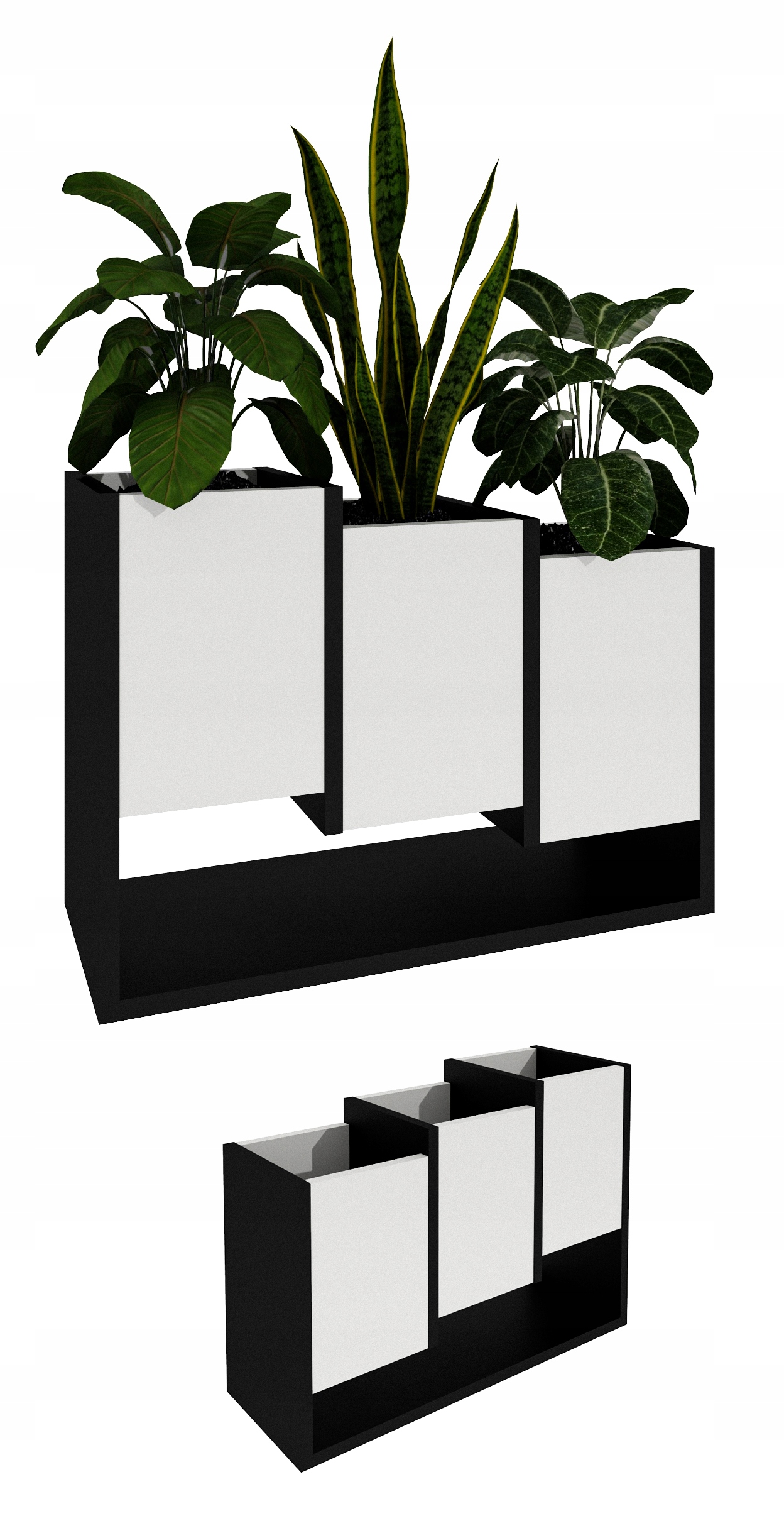 Stojanový květináč na květiny do domu loftový květináč bílý