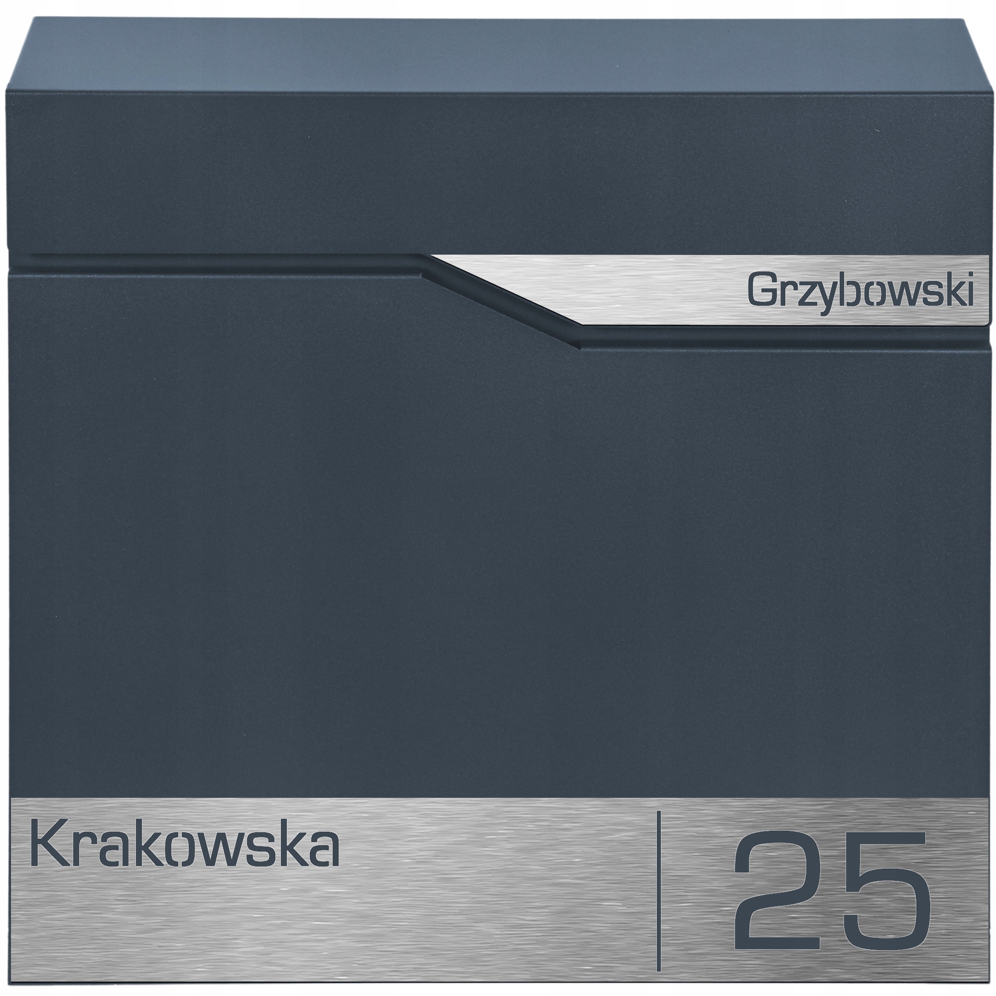 Poštovní Schránka S Nápisem Adrsem, Gravírování Antracitová, Moderní