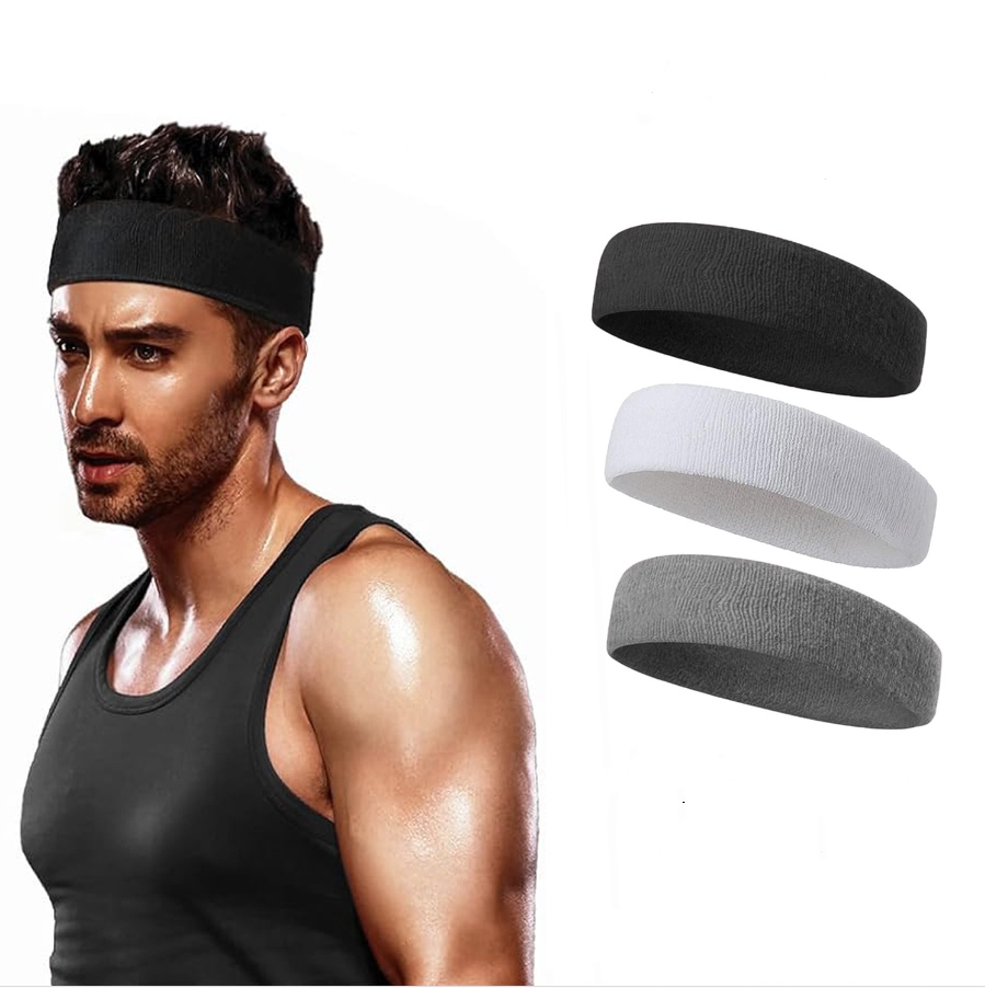 3x Opaska Sportowa Na Głowę Do Biegania I Ćwiczeń Unisex Frotte