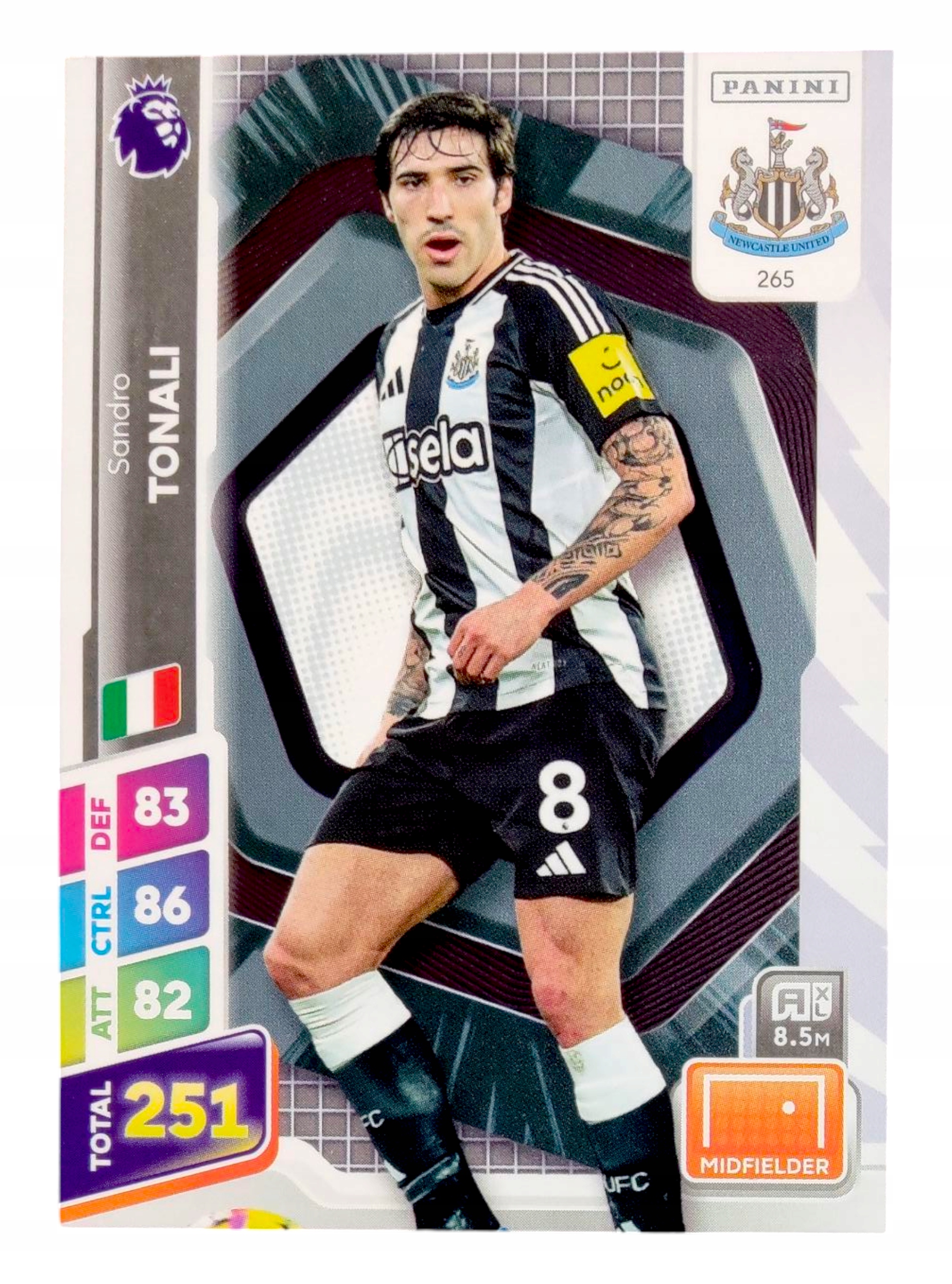 Panini Premier League Plus 2025 Base Card 265 Sandro Tonali Newcastle