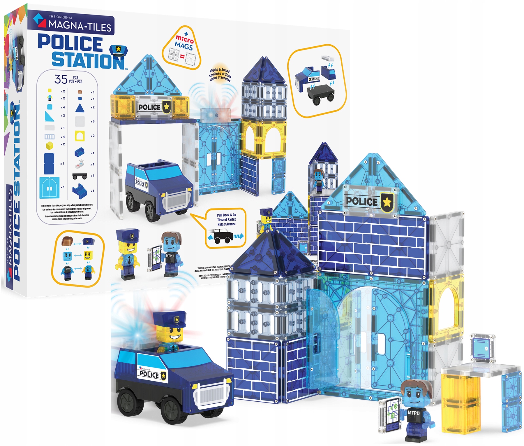 Magna Tiles Klocki Magnetyczne Police Station Posterunek Komisariat 35 El.