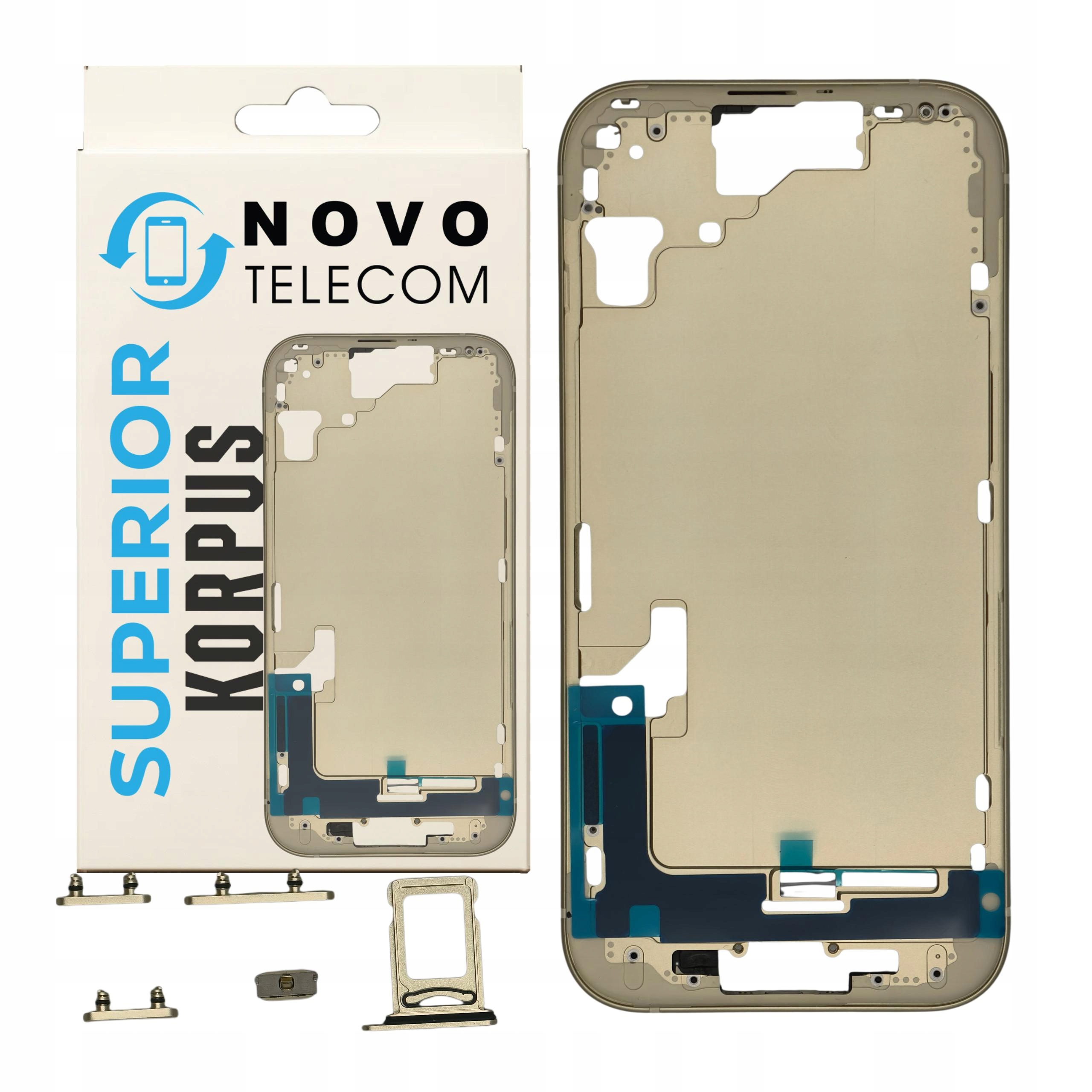 Korpus Obudowa Telefonu do iPhone 15 Ramka Kompletna z Przyciskami