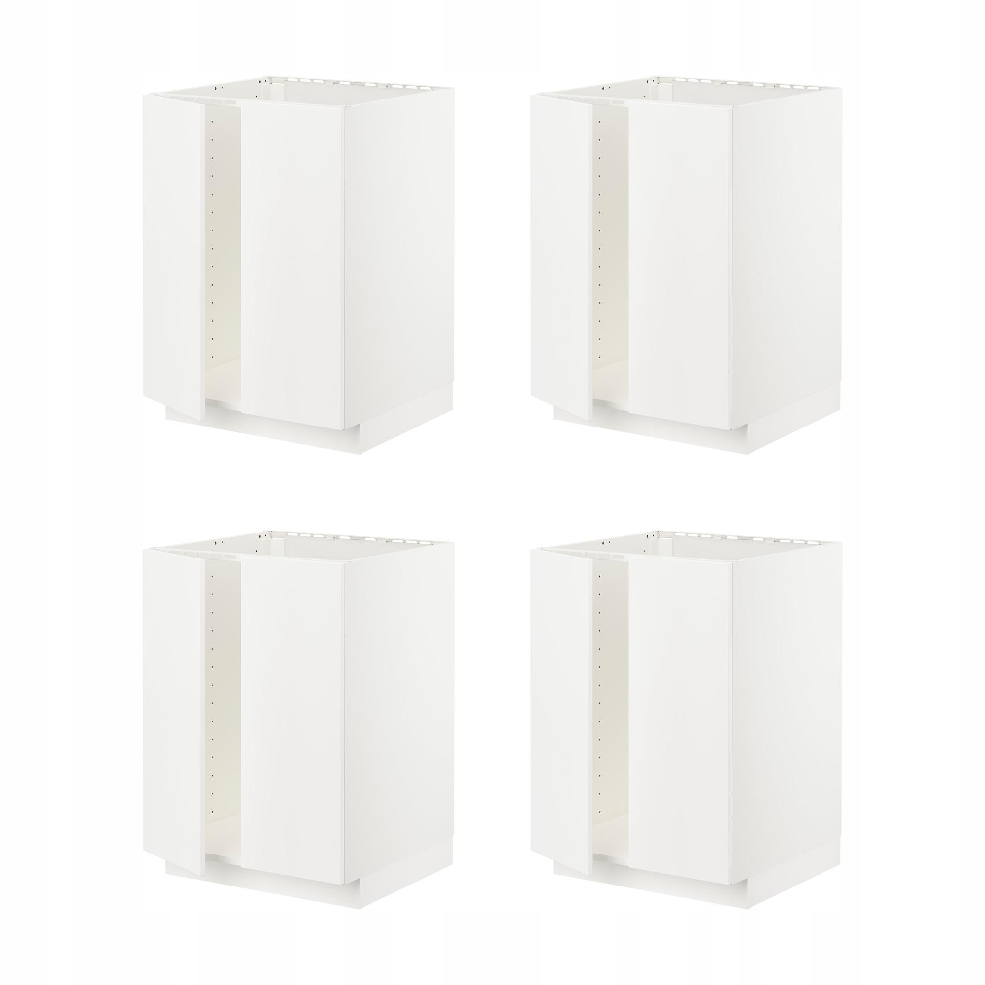 4 szt. Szafka pod zlew 60x60 cm biała Veddinge