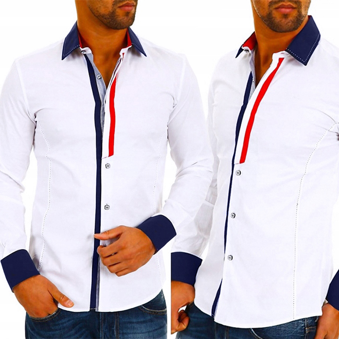 Pánská košile Casual Elegant Bavlněná Kontrast