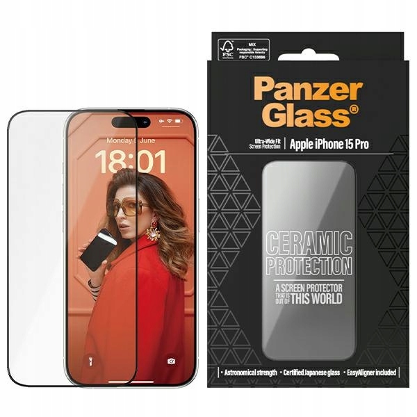 Keramické sklo PanzerGlass Ceramic Protection pre Apple iPhone 15 Pro Ultra-W