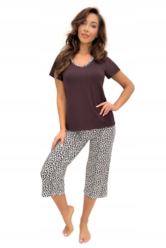 Donna Pyžamo Zoya 3/4 Barva: hnědá-panterka Velikost: XL