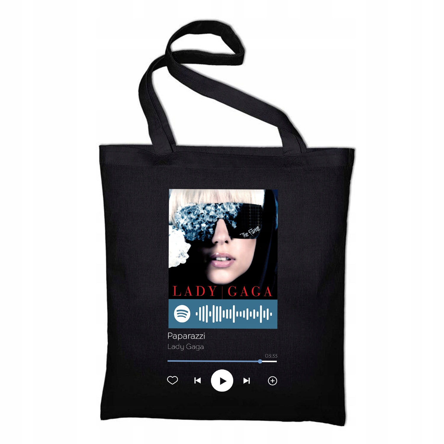

Torba Czarna Eco Lady Gaga wzór Qr Spotify 03