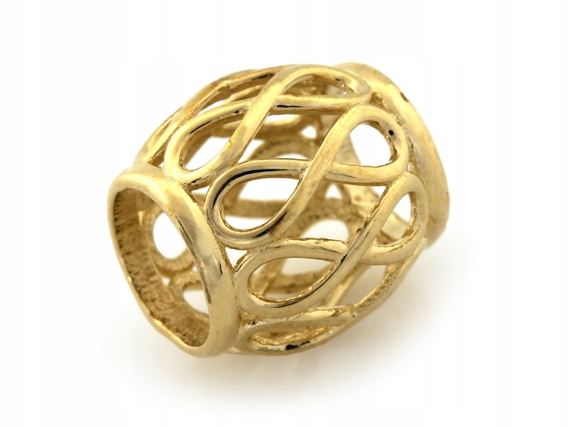 Přívěsek zlatý 585 na náramky ažur z nekonečna 1.31g válec kulička