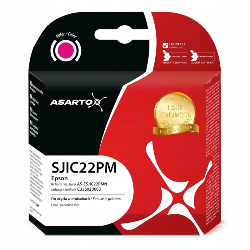 Tusz Asarto do Epson SJIC22PM C33S020603 34ml magenta