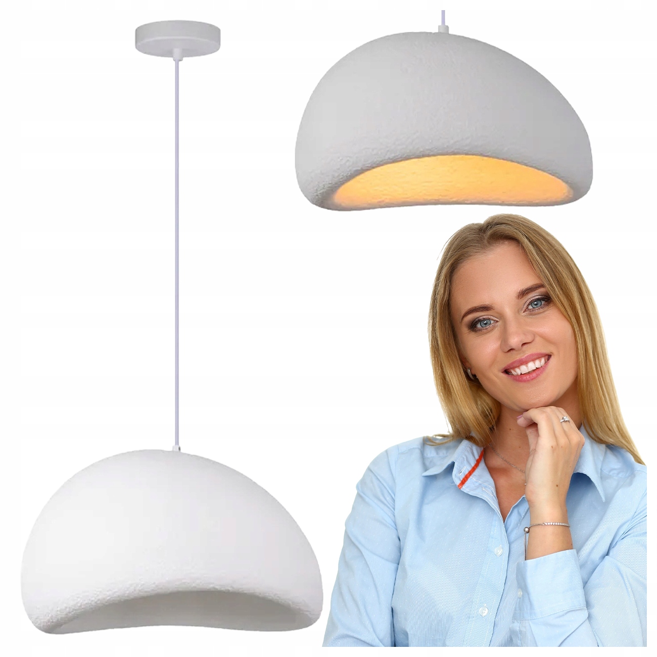 Závesná lampa Nube Oblak 40 cm Biela Štruktúra Plastová hmota GX53