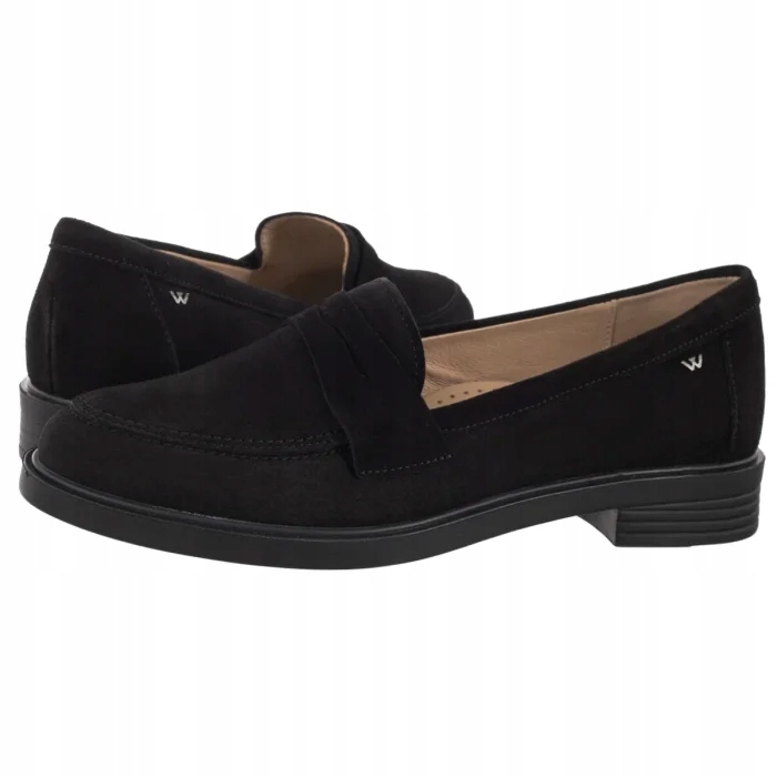 Dámské kožené mokasíny Wojas černé 46222-61 Black