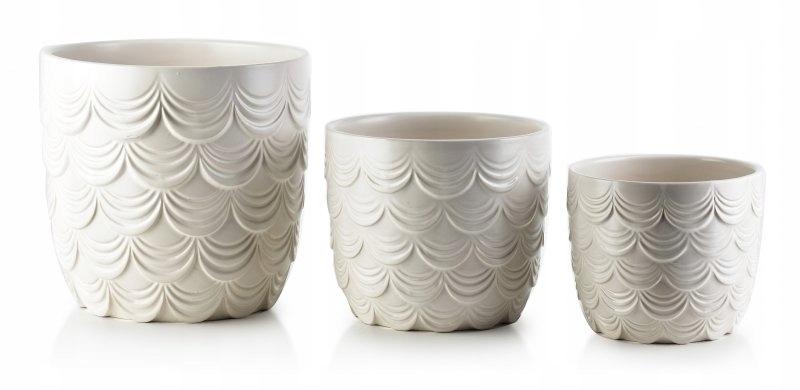 KOMPLET DONIC 2SZT. - DONICZKA CERAMICZNA BIAŁA