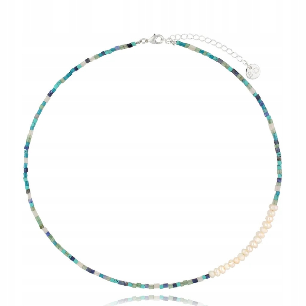 Náhrdelník By Dziubeka modrá perla 43 cm