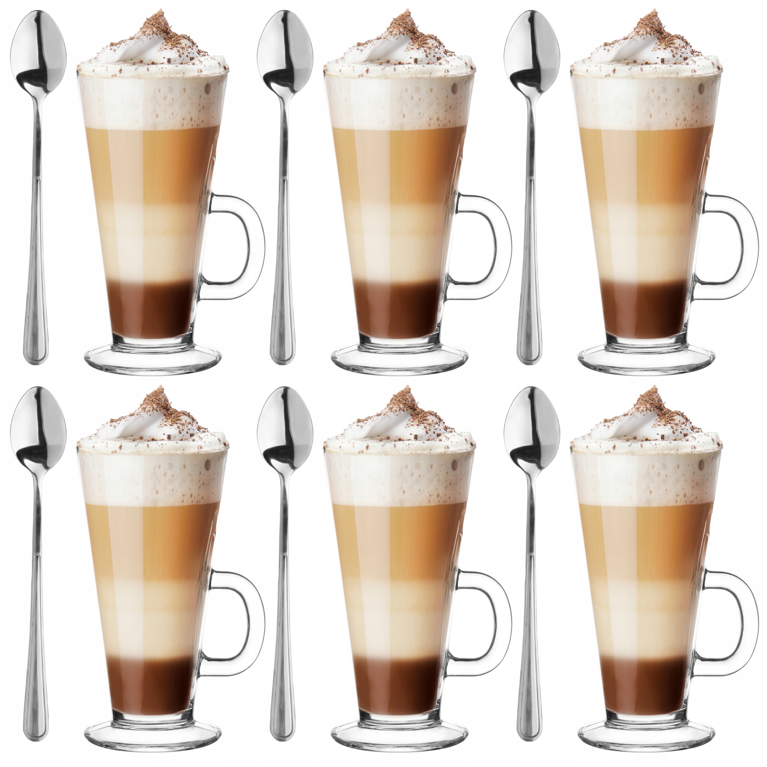 

Zestaw caffe latte 6 szt 250ml łyżeczki